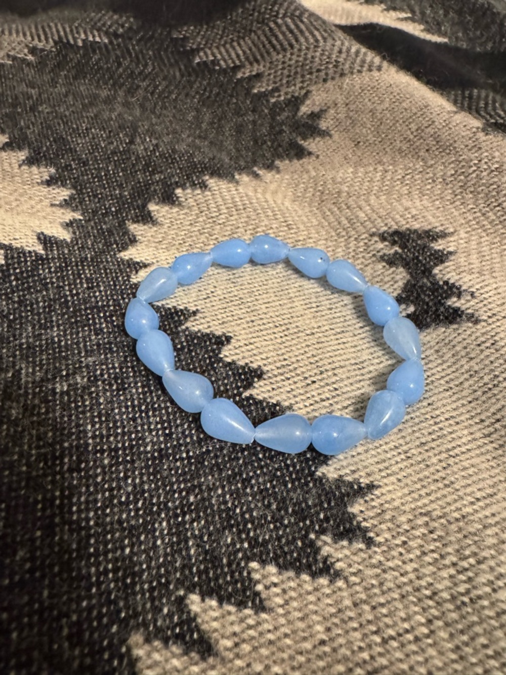 Light Blue Bead Stretch Bracelet